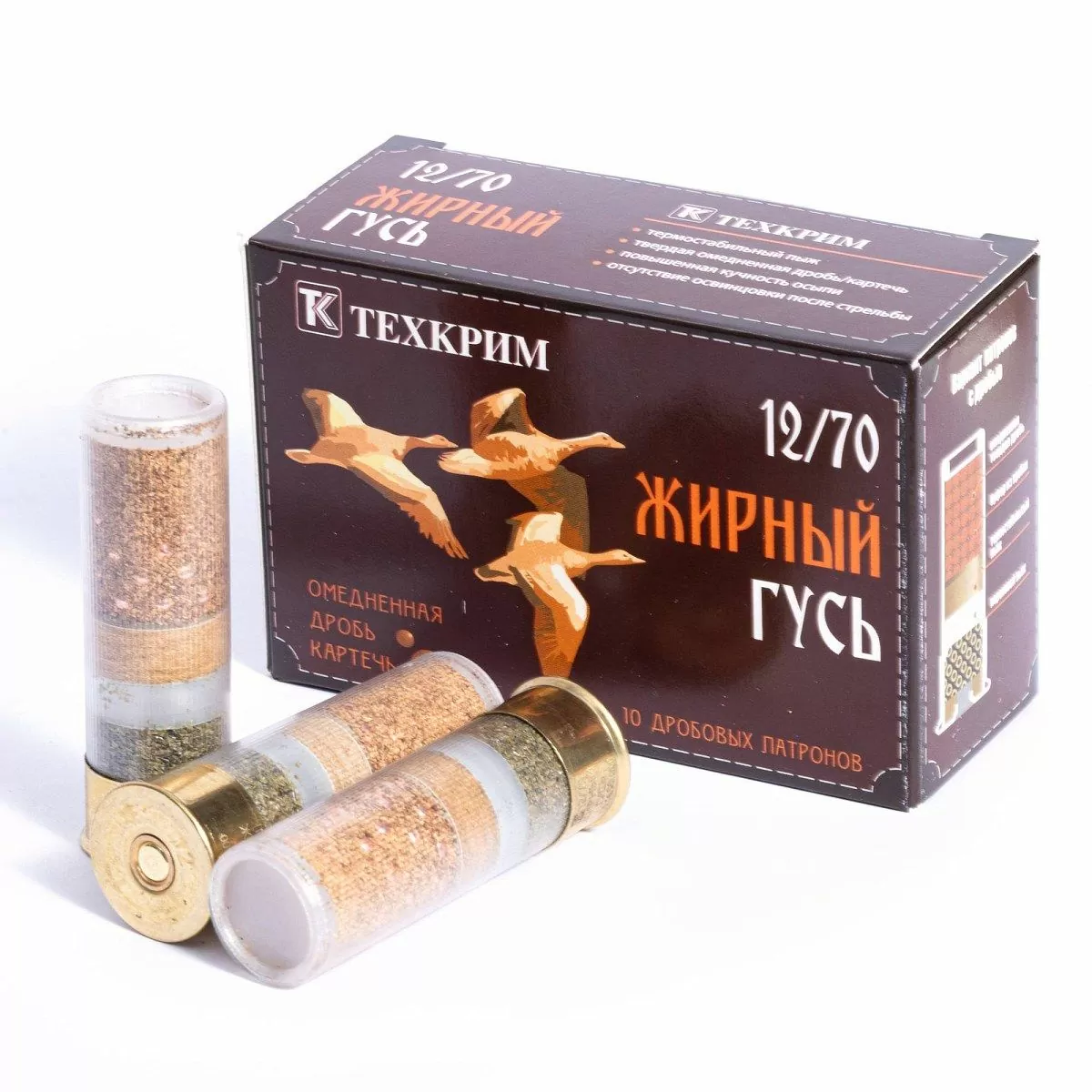 Патрон Техкрим, 12х70, др.№00 Жирный гусь (37г) уп.10шт